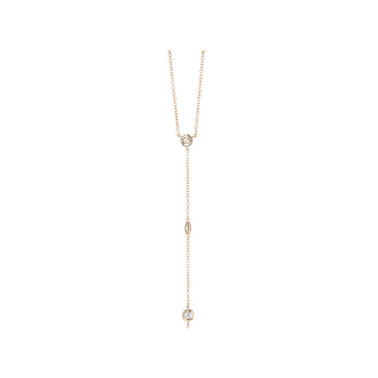 14KT Rose Gold Diamond by the Yard Lariat