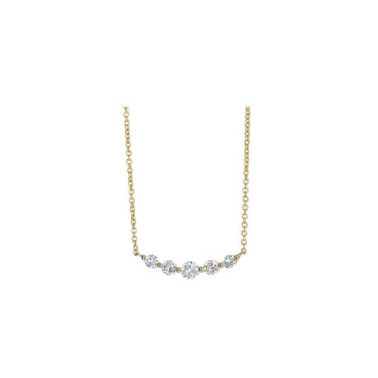 14KT Yellow Gold Five Floating Diamond Necklace