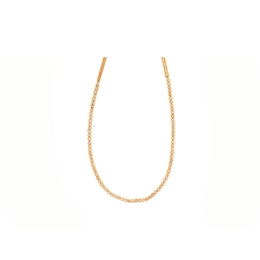 14k Rose Gold and Diamond Bezel Set Choker