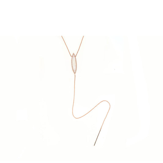 14k Rose Gold Diamond and Moonstone Lariat