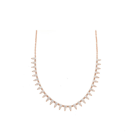 14k Rose Gold Diamond Spike Necklace