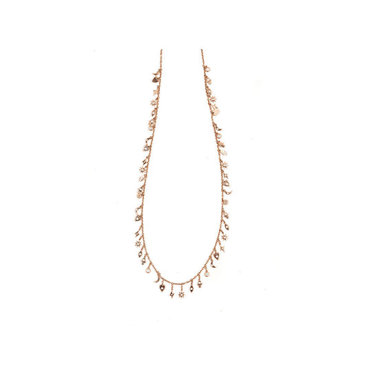 14k Rose Gold Diamond Charm Necklace