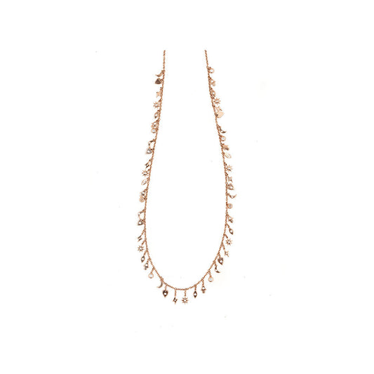 14k Rose Gold Diamond Charm Necklace