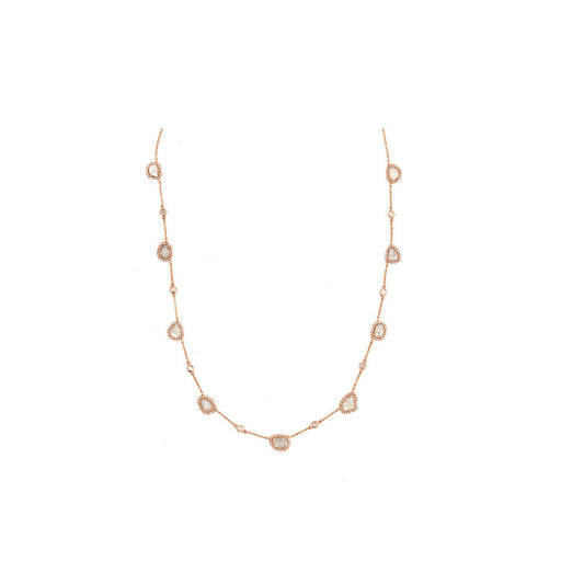14k Rose Gold Diamond Slice Necklace
